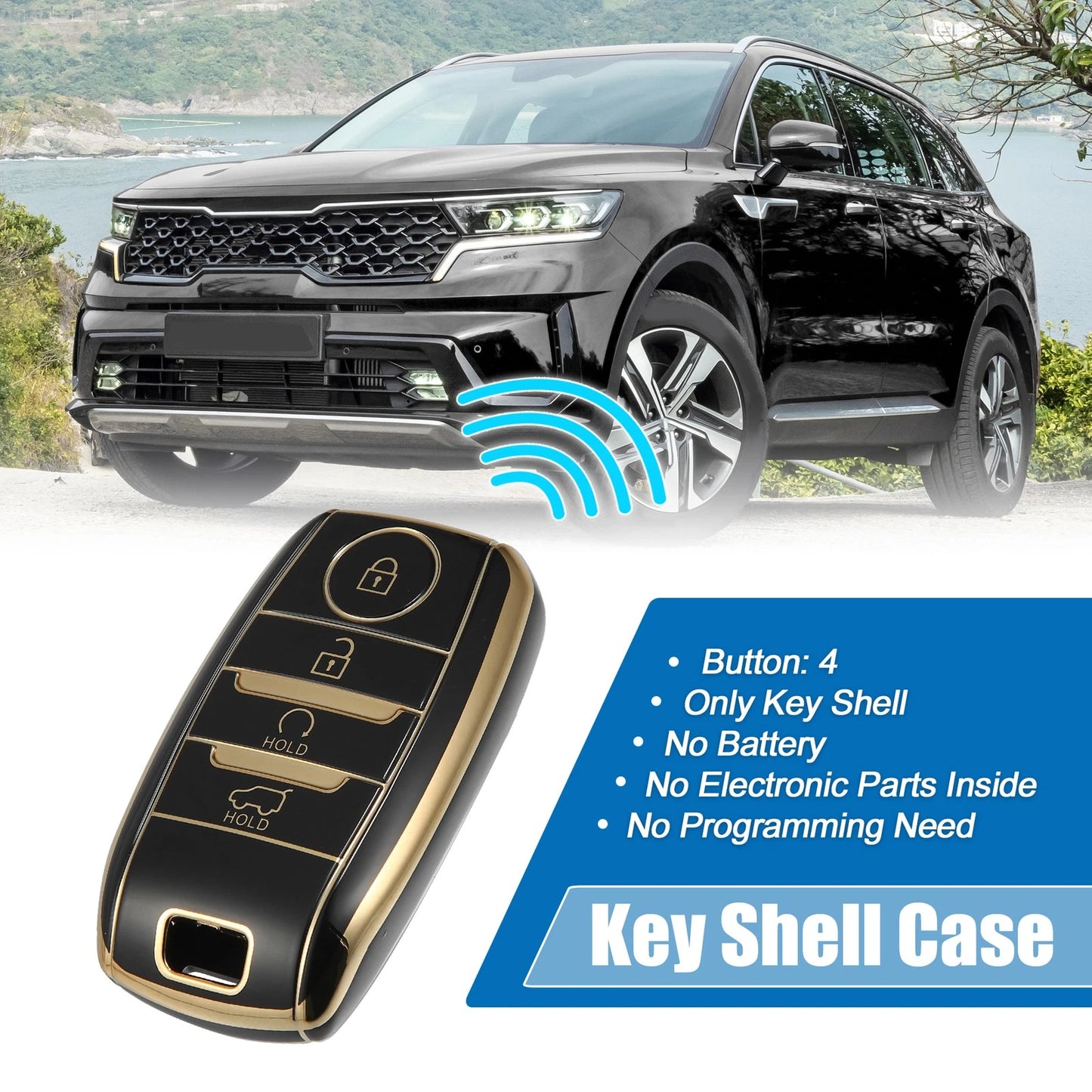 TPU Smart Key Fob Case Cover  for Kia Forte Koup, Niro (2014-2022)