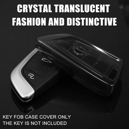 Key Fob Cover TPU for BMW 1/2/3/5/6 Series Translucent Black