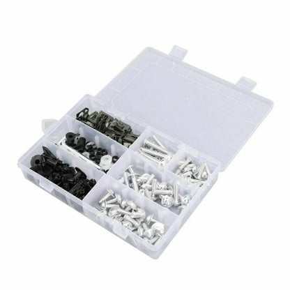 198 PCS Silver Fairing Screws & Clamps for Motorcycle