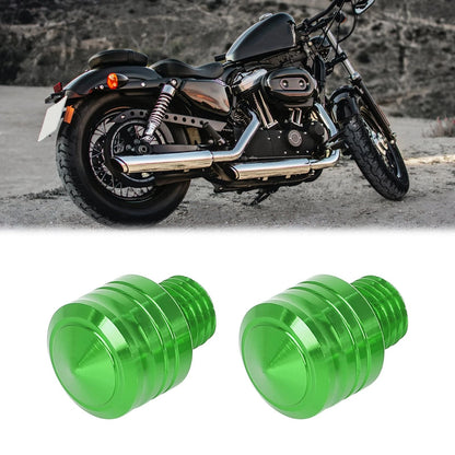 2 x 10mm Mirror Hole Plugs Reverse Screw Green for Motorbike Motorcycle