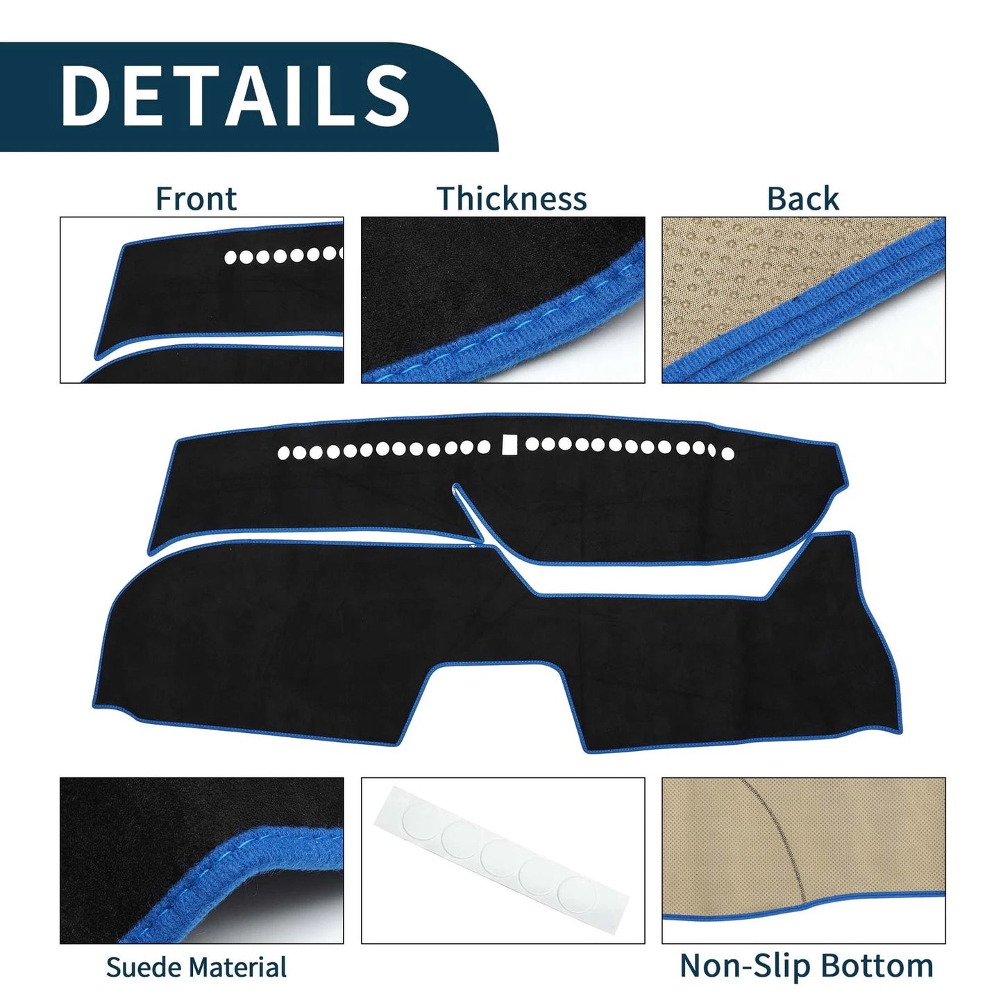 Dashboard Cover Mat for Honda Freed GB5/6/7/8 (2016-2024) Black Blue