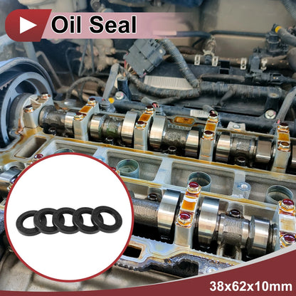Rotary Shaft Seal 38x62x10mm 5 Pcs Oil Seal Nitrile 70 Durometer Rubber Black