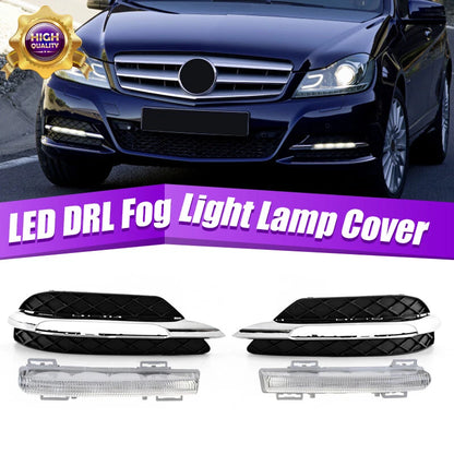 LED DRL Fog Light Covers for Mercedes-Benz W204 C300 (2008-2015)