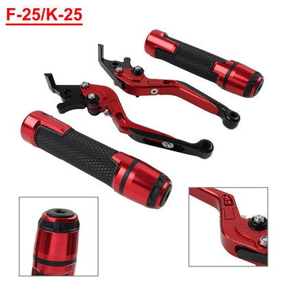 Red Brake Clutch Levers & Handlebar Grips Set for Kawasaki Ninja 250 400 Z400