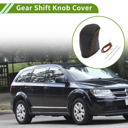 Gear Shift Knob Cover for Dodge Journey (2011-2020) Pebbled Black Brown