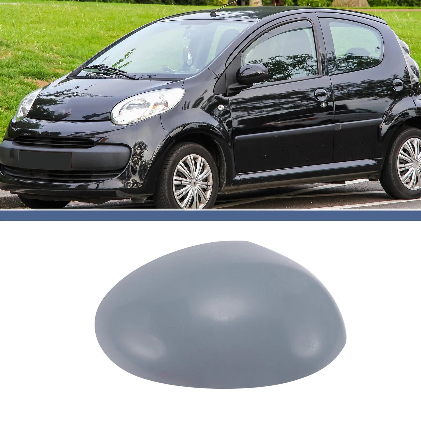 Right Passenger Side Mirror Cover Cap Grey for CITROEN C1 (2005-2014)
