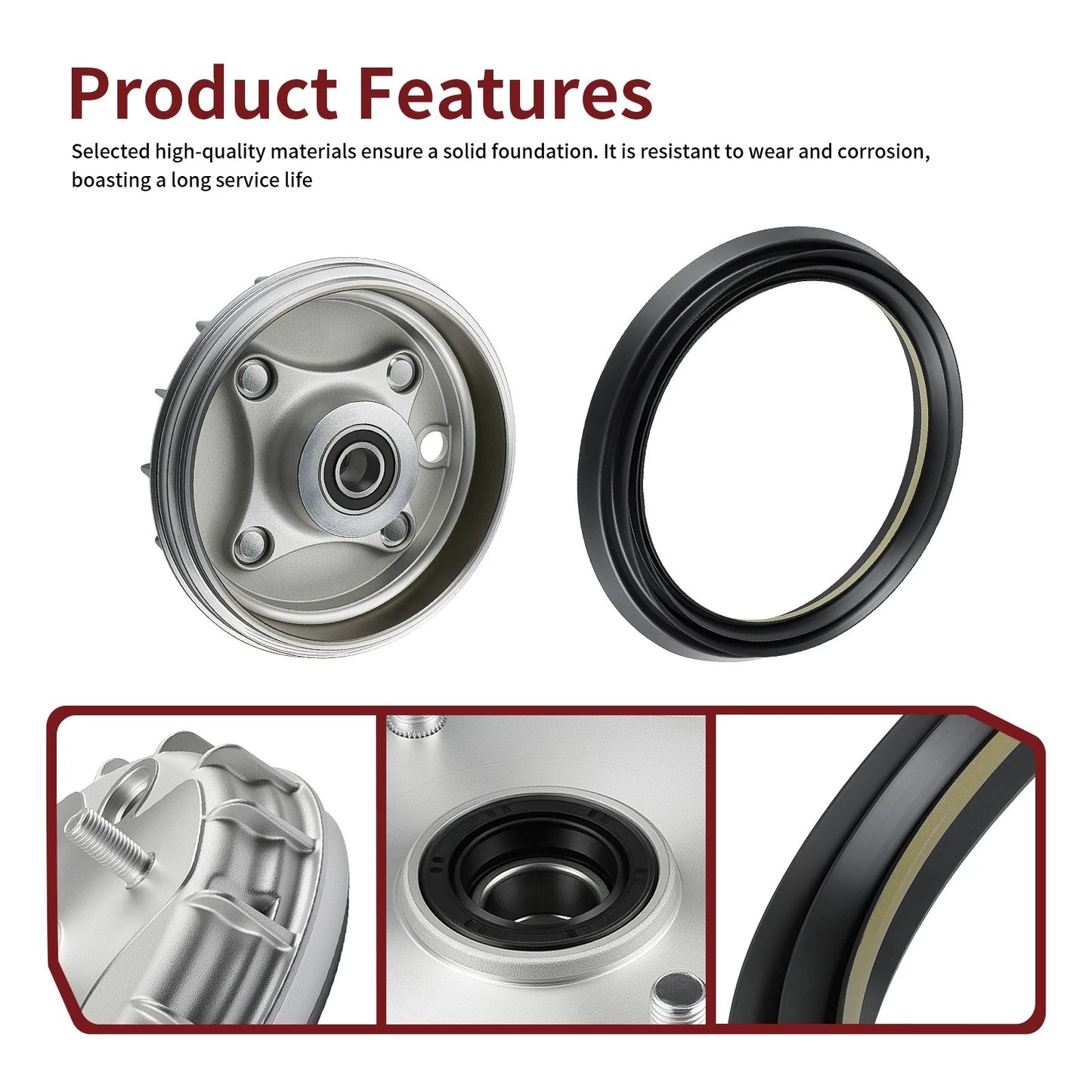 Front Brake Drum Hub & Seal for Honda Rancher 350 TRX350TM (2000–2006)