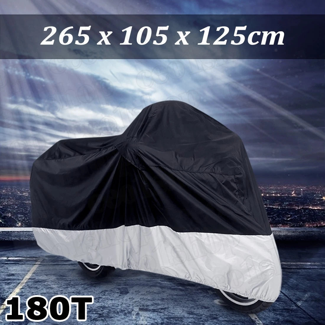 Black Silver Motorcycle Cover for Harley XL Sportster 1200 Custom Fatboy FLSTF