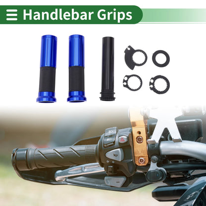 7/8" 22mm Hand Grips for Motorcycle Black Blue Rhombus