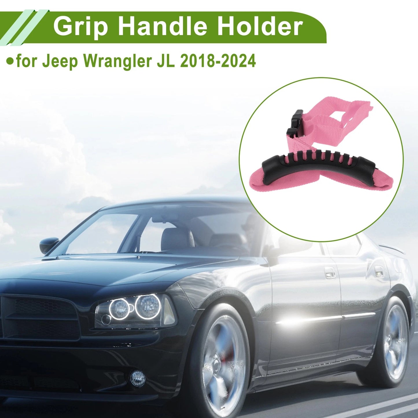 Roll Bar Grab Handles for Jeep Wrangler JL (2018-2024) - Pink
