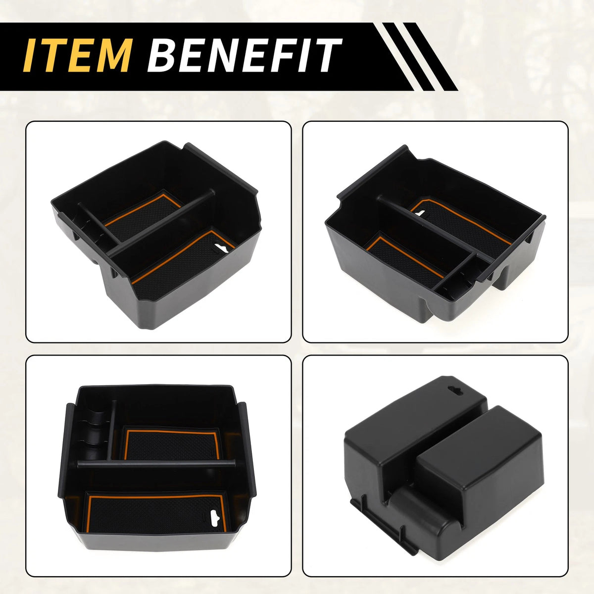 Center Console Organizer Tray for Jeep Wrangler JK JKU Rubicon Sport (2007-2018)