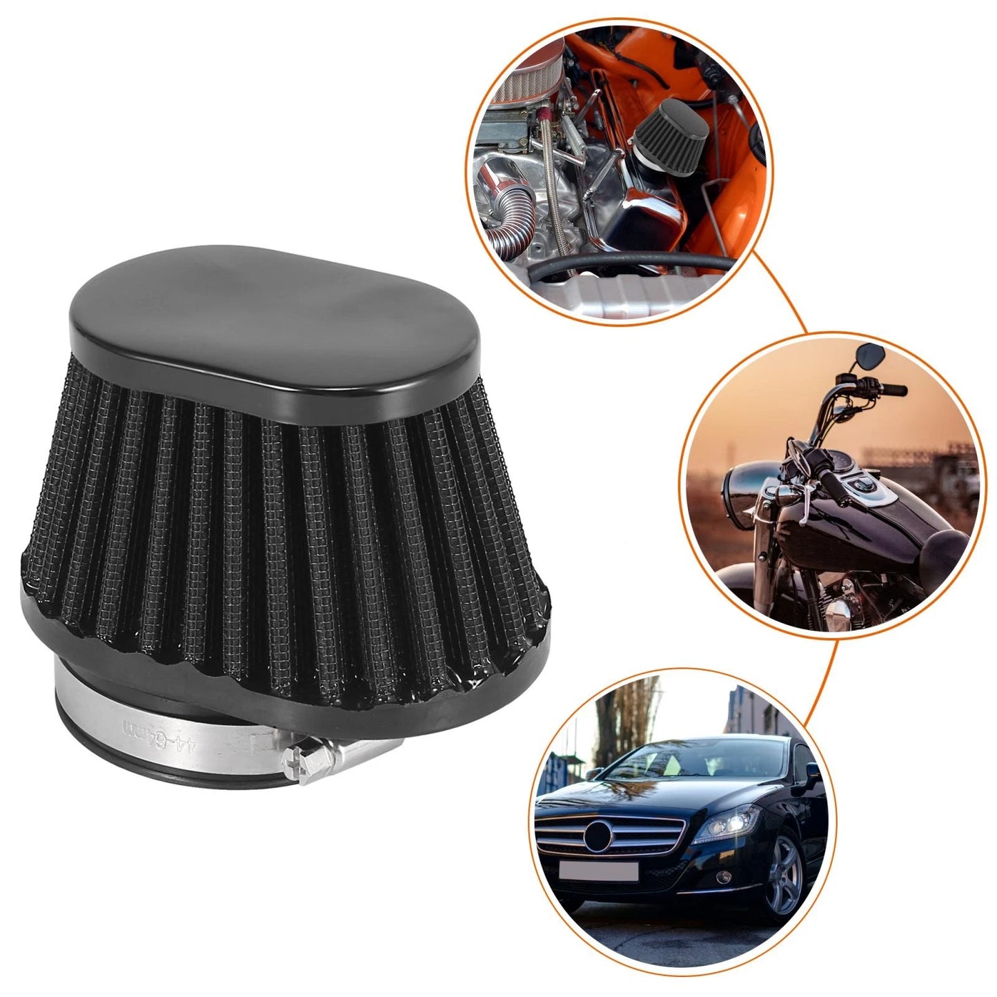 60mm Air Filter Cleaner Round Tapered for Motorcycle