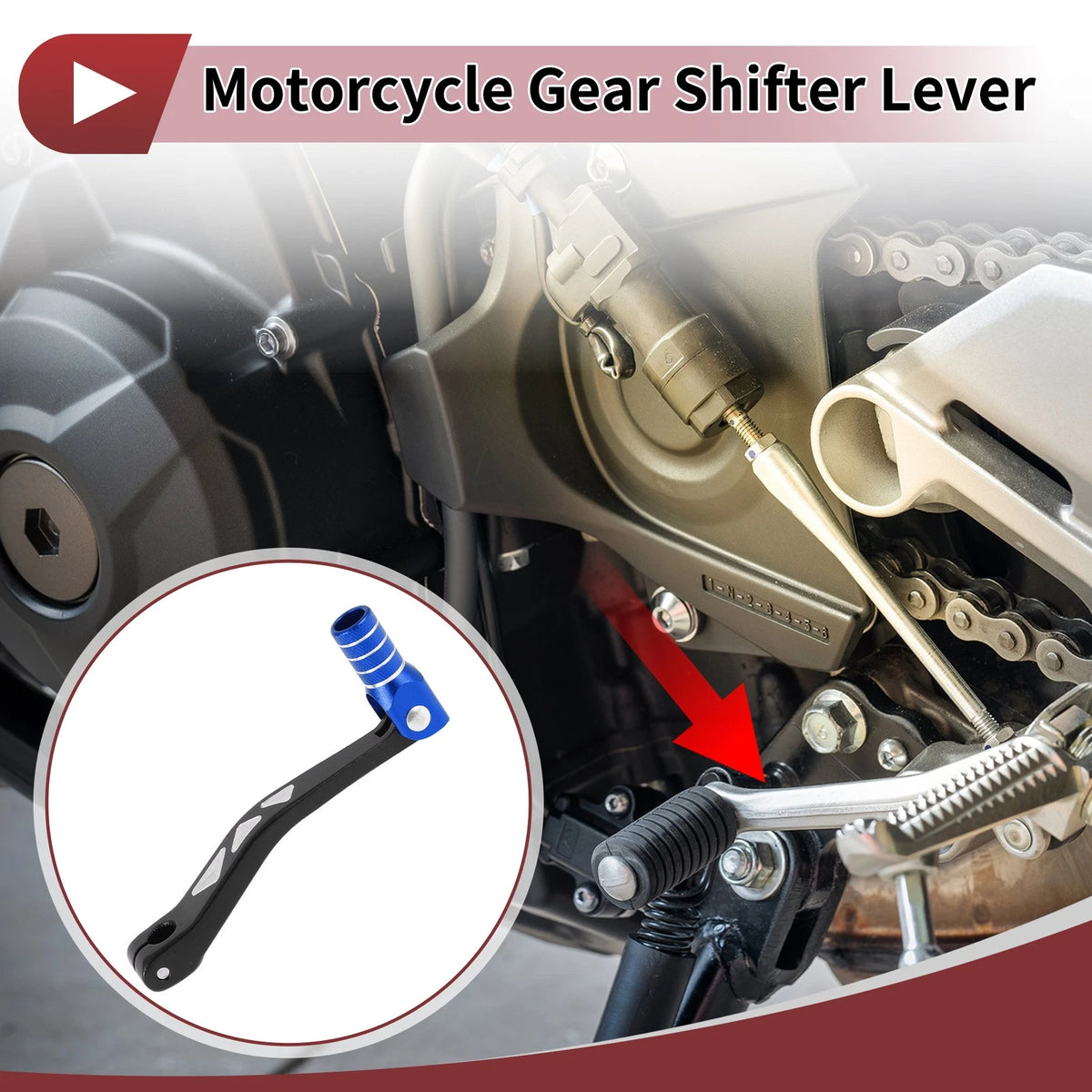 Folding Gear Shifter Levers for Yamaha TTR 50cc Black Lever Blue Head