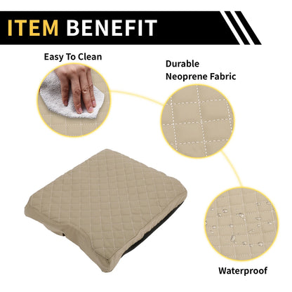 Center Console Cover for Ford F-150 2015-2020 Microfiber Leather Beige