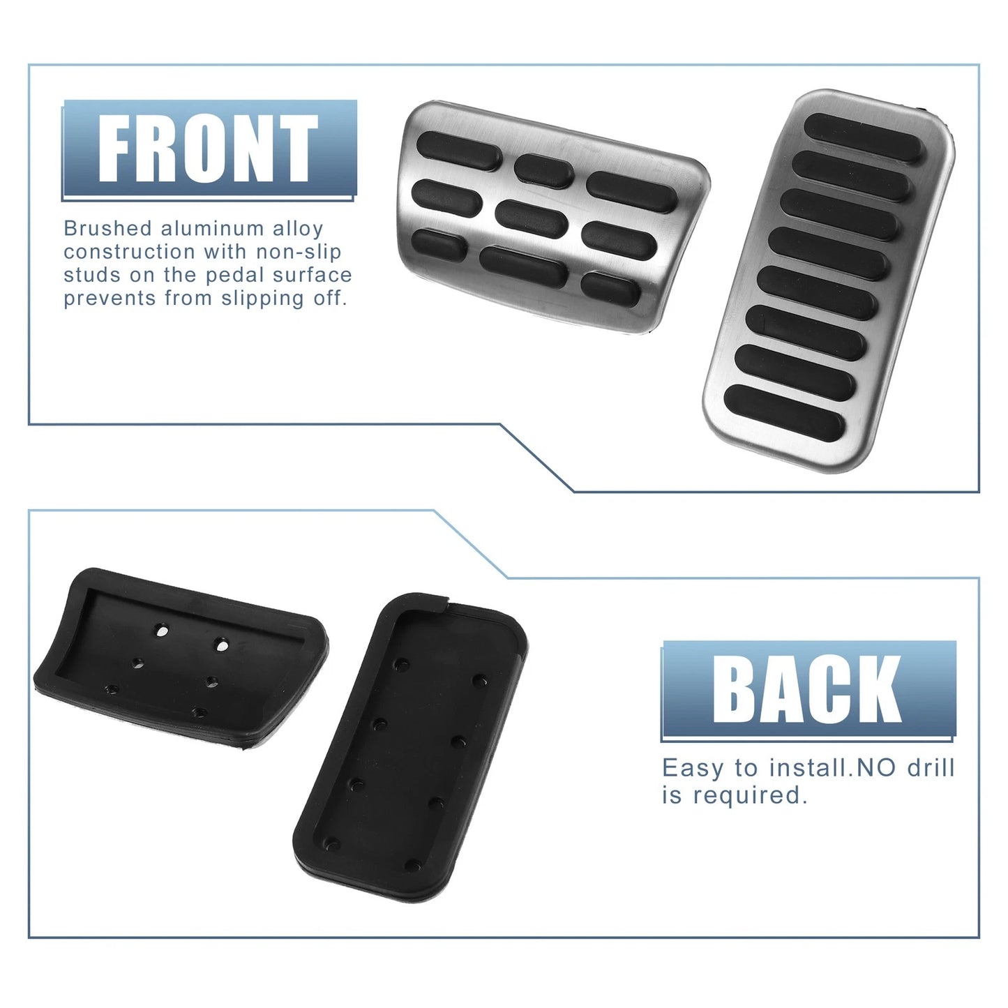 3 x Accelerator & Brake Pedal Covers for Kia Forte (2010-2012)