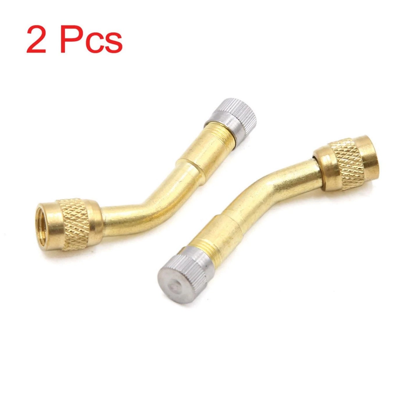 2 x Gold Tone 135 Degree Tire Valve Extension Adapter for Car Motorcycle
