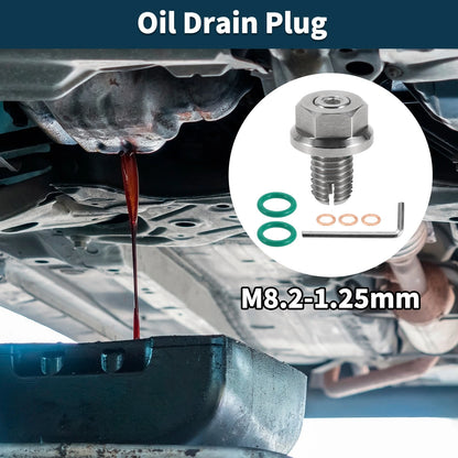 M8.2-1.25mm Copper Oil Drain Plug with Gasket for Car Motorcycle