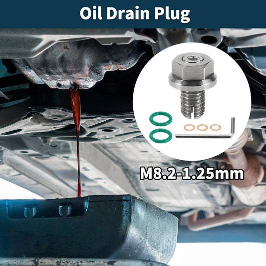M8.2-1.25mm Copper Oil Drain Plug with Gasket for Car Motorcycle