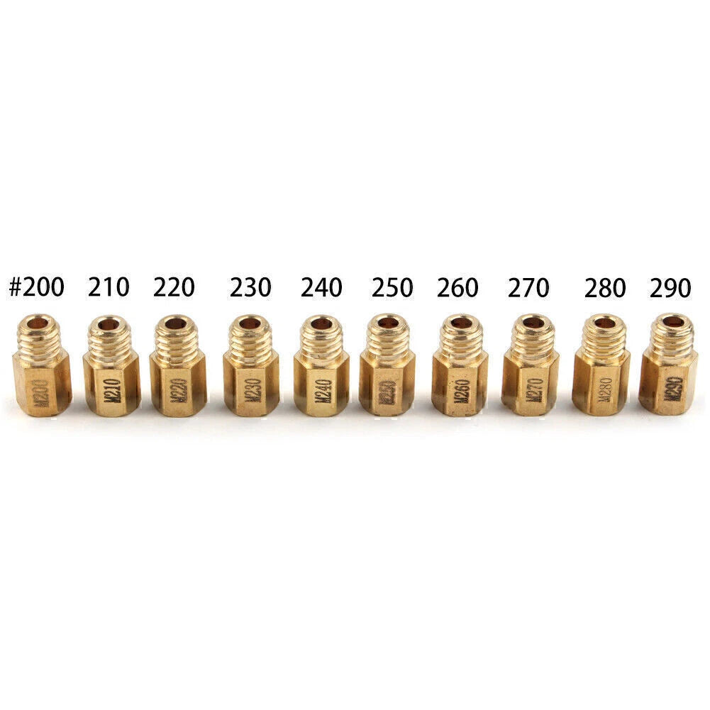 10 Pcs Hex Type Main Jets for MIKUNI VM/TM/TMX Carburetor (200-290)