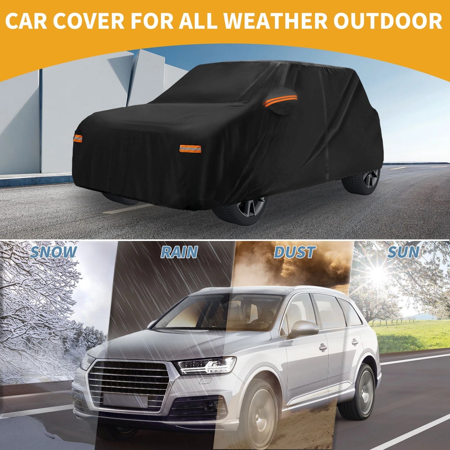 Waterproof All Weather Car Cover for Mini Cooper 4DR Black