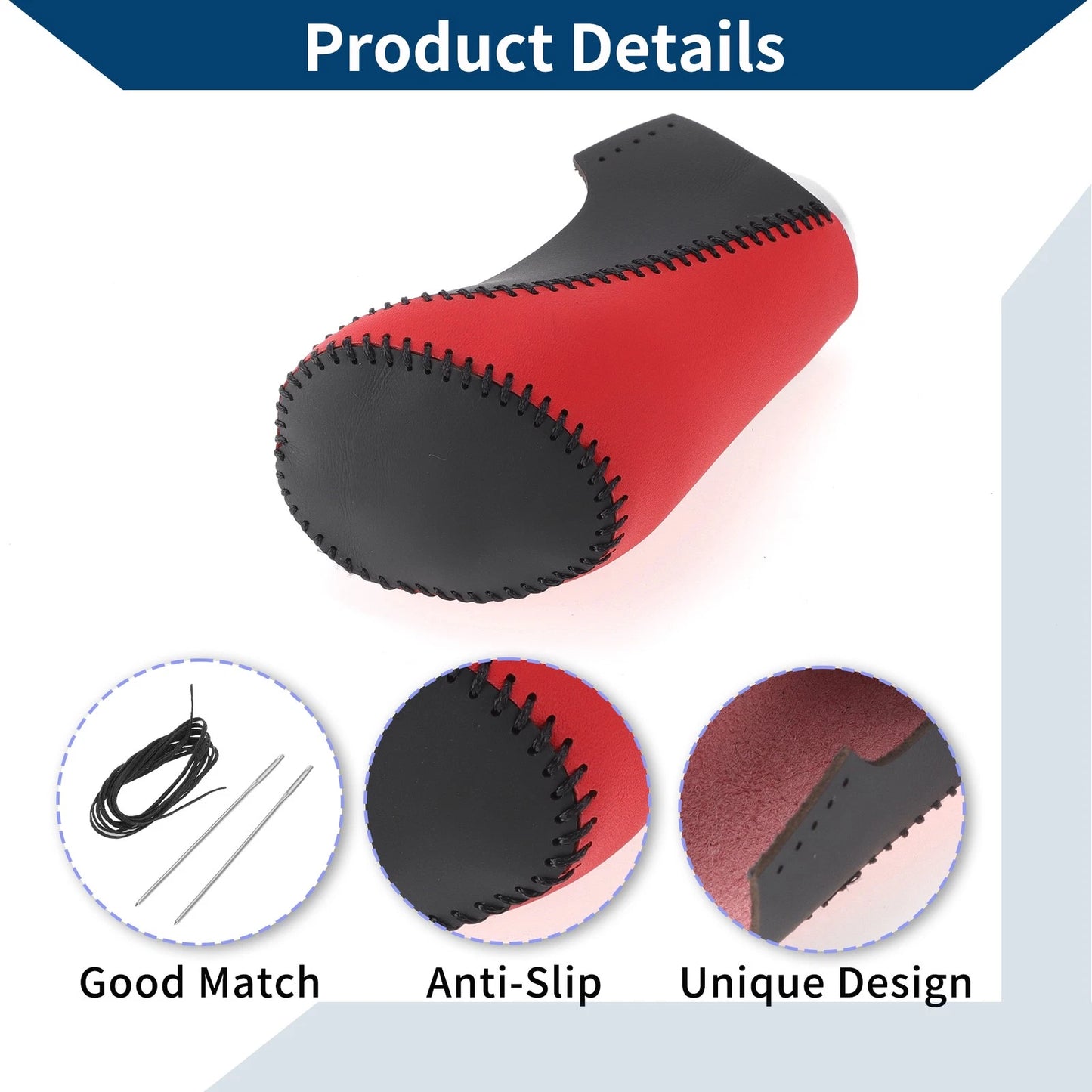 Gear Shift Knob Cover for Chevrolet Malibu Red Black Faux Leather