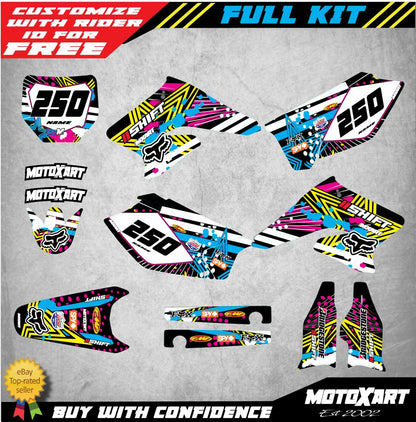 Custom Graphics Full Kit for Suzuki RMZ 250 (2004-2006) PINNED STYLE Stickers