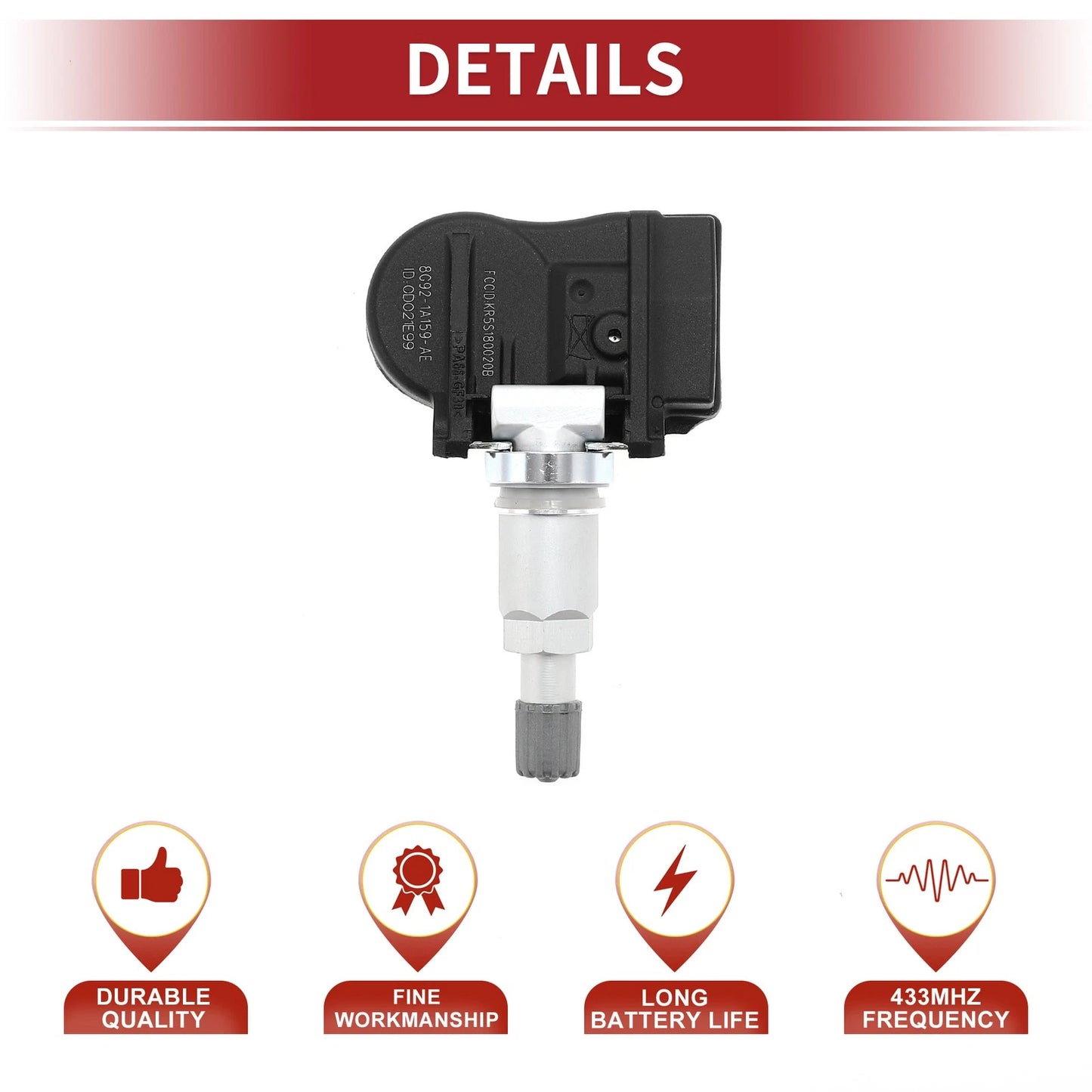 Tire Pressure Sensor 433MHz for Volvo C30 (2008-2013) 1 x Pcs