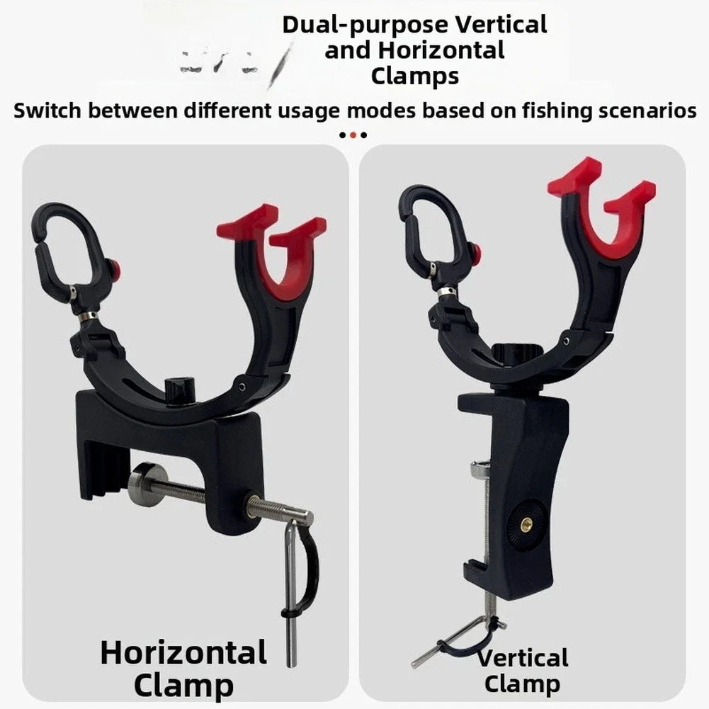 Boat Fishing Rod Holder Dual Adjustable Heads Foldable Carbon Fiber Support