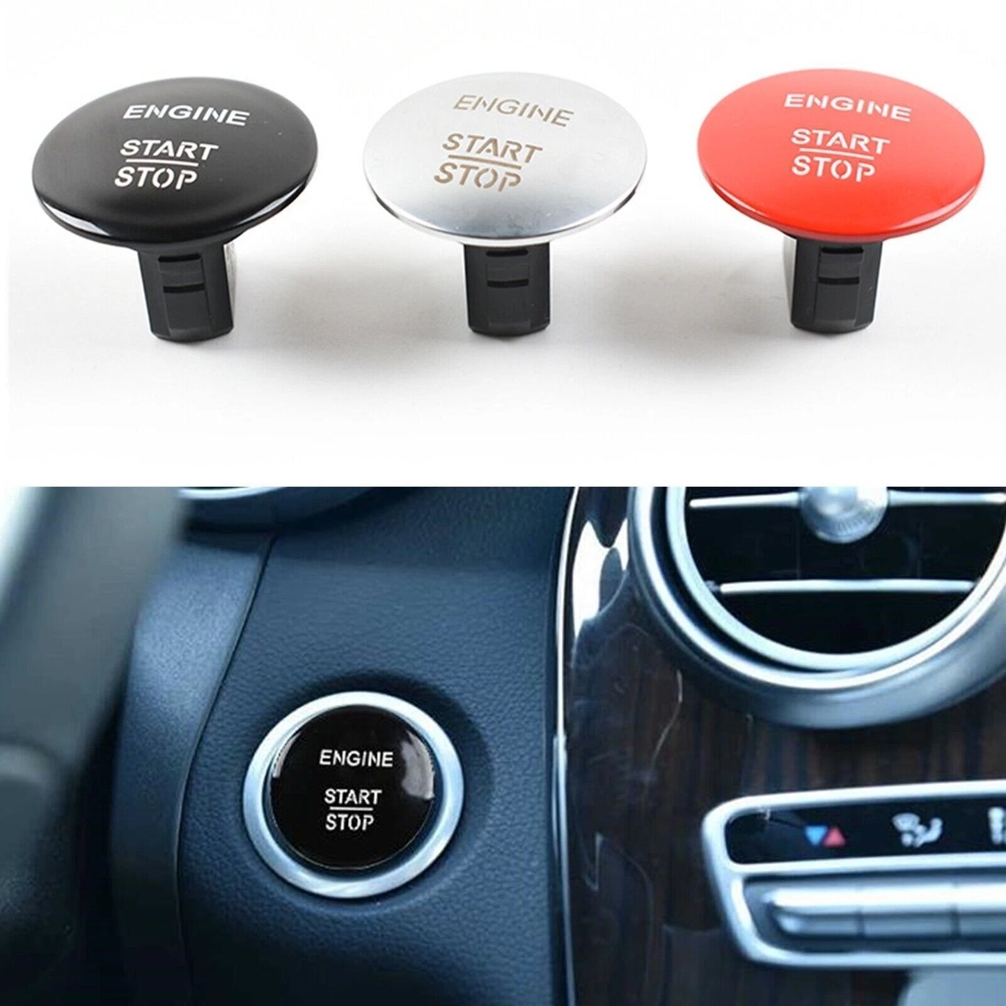 1x Black Engine Start Stop Button for Mercedes Benz ML GL R S E Class (2006-2015)