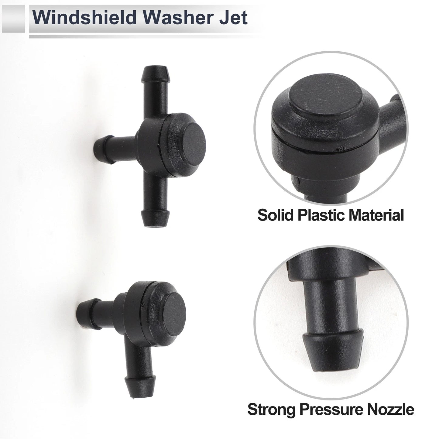 Windshield Washer Nozzle & 6 Hose Connectors for Volvo C30 (2007-2013)