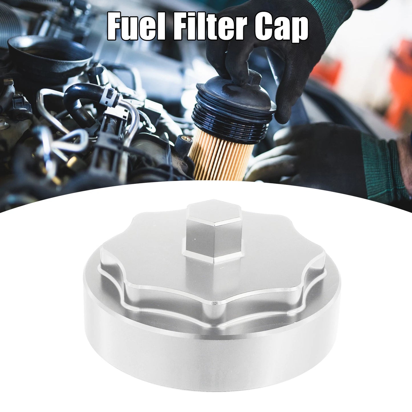 Fuel Filter Housing Cap Cover - Silver for Dodge Ram 2500-3500 (2010-2020)