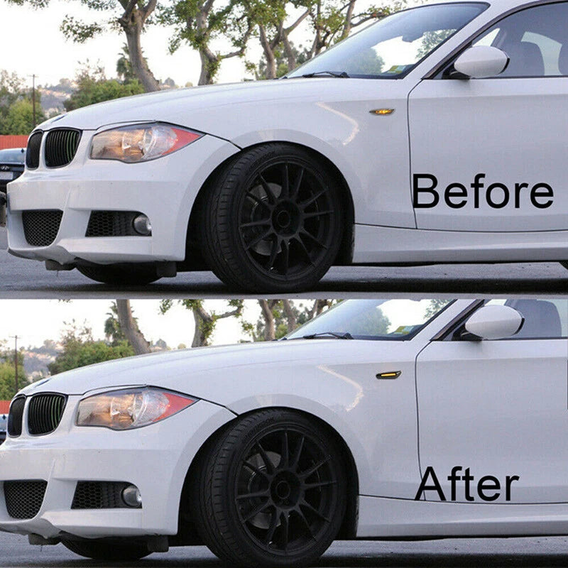 2 x Dynamic Sequential LED Side Marker Signal Lights for BMW E90 E60 E92 E91 E46