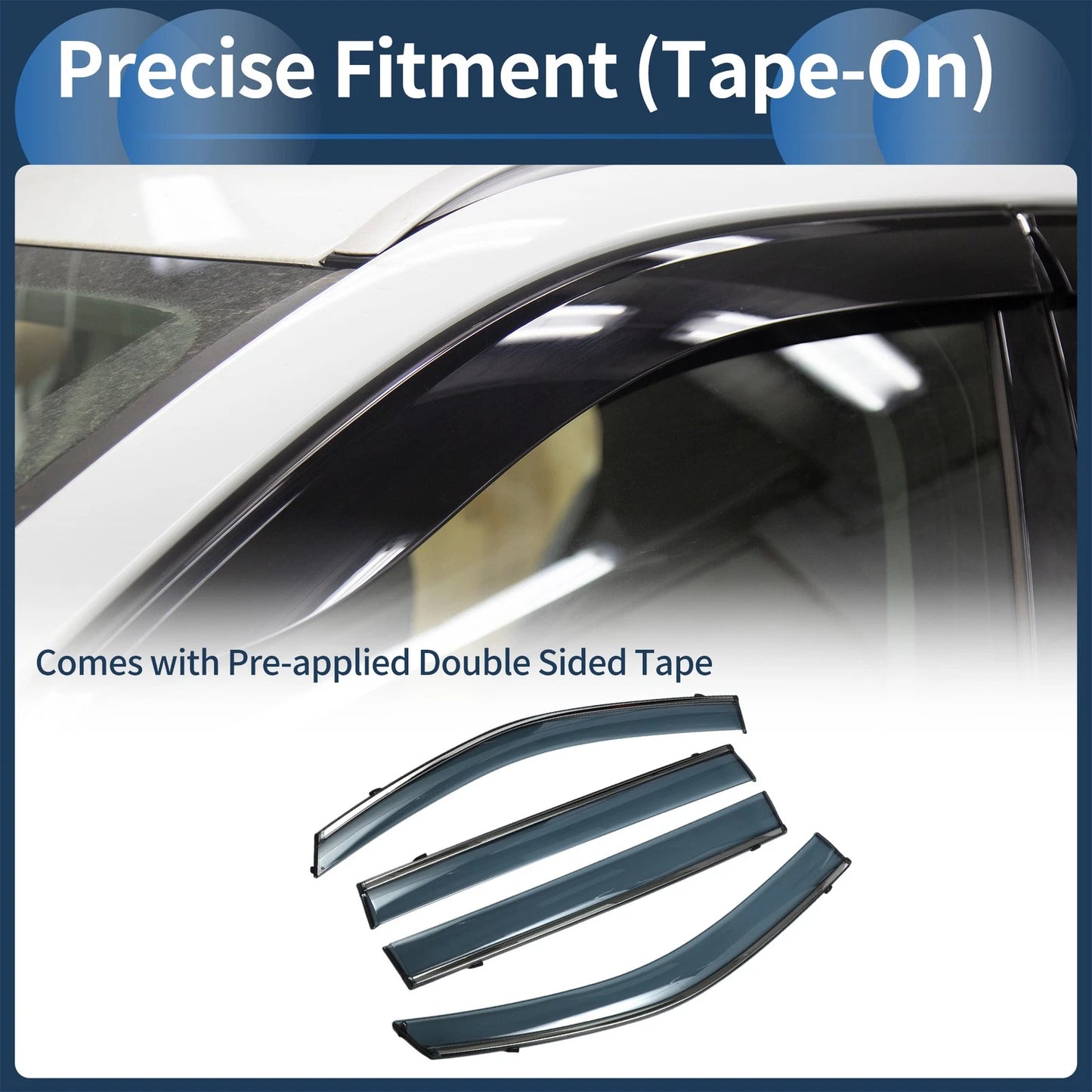 Window Deflectors for Toyota Highlander Side Window Vent Visors (2014-2019)