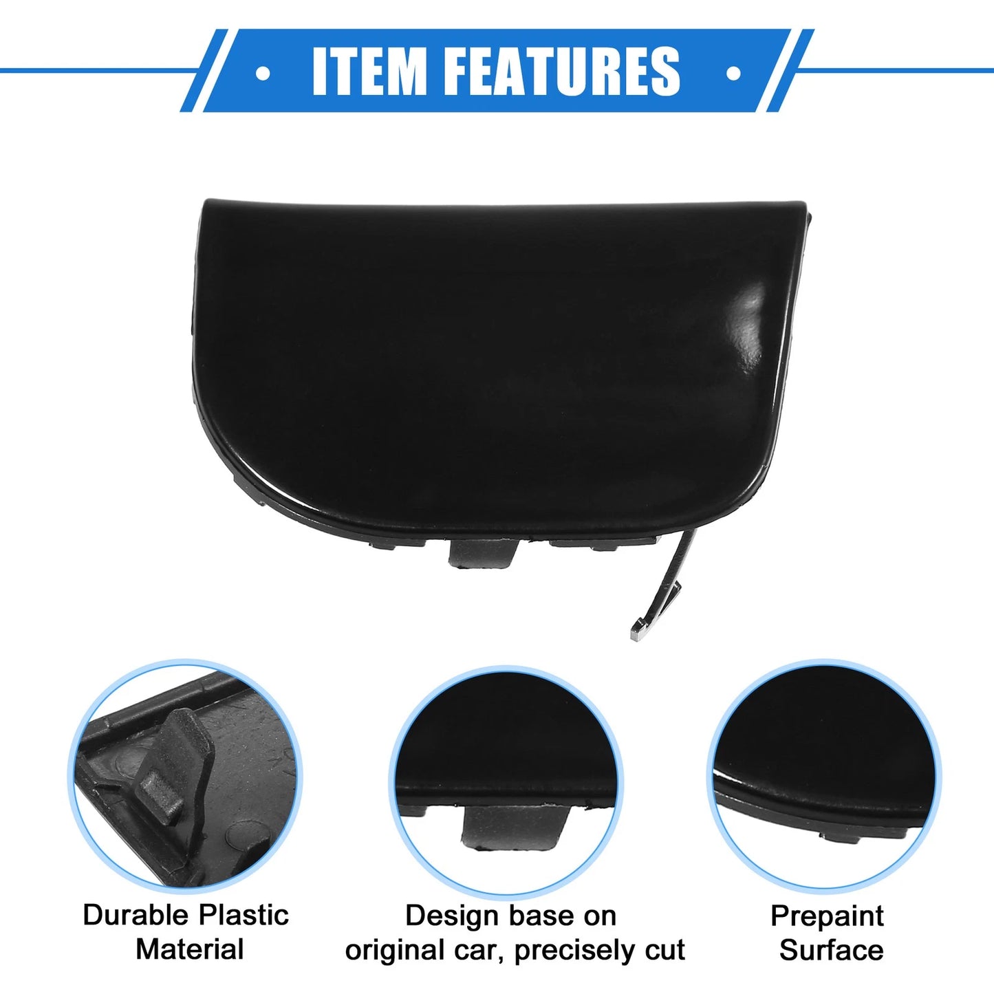 Front Left Tow Hook Cover for Toyota Prius 2012-2015 Black