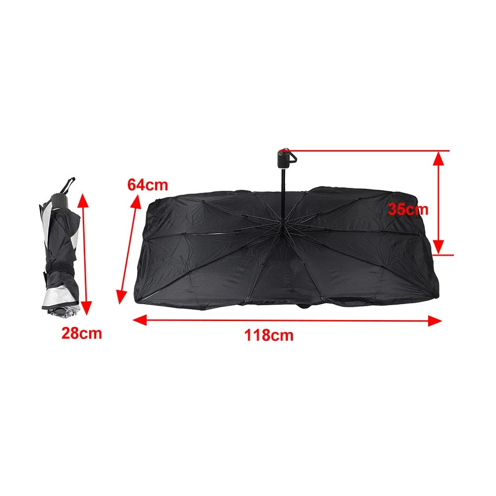 Foldable Windshield Sun Shade Umbrella Cover for Car (Fits Most Models)