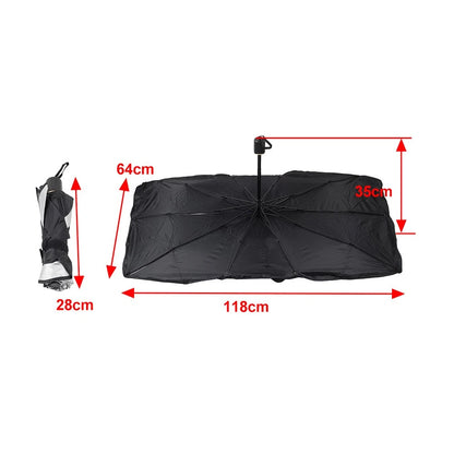 Foldable Windshield Sun Shade Umbrella Cover for Car (Fits Most Models)