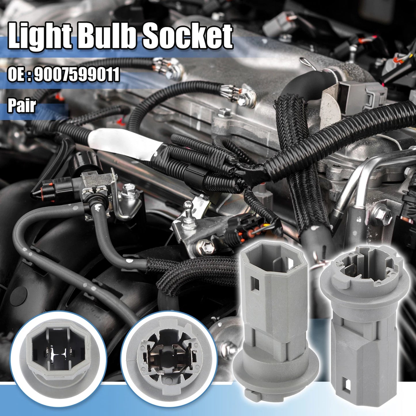 2 x Turn Signal Light Lamp Bulb Socket Gray for Toyota/Lexus
