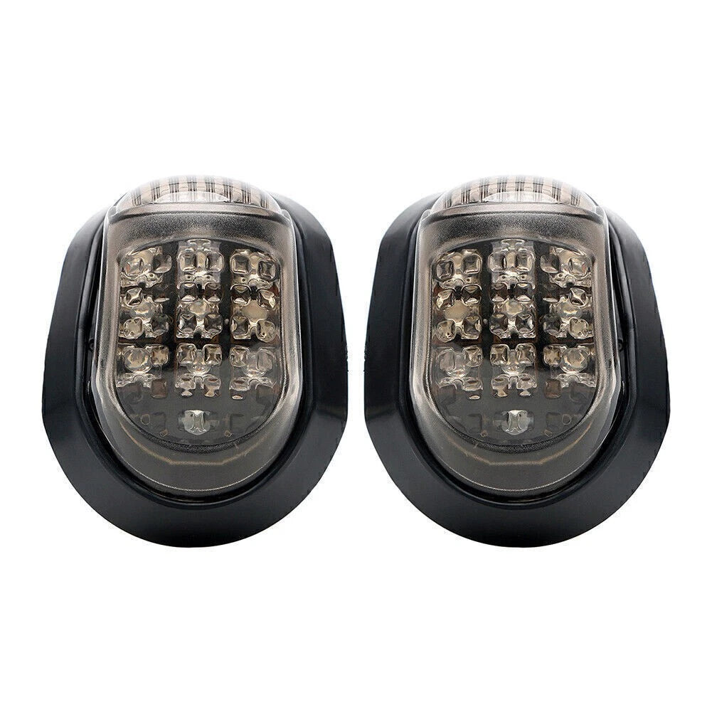 2 x Motorcycle Flush Mount Amber LED Turn Signal Lights for Universal Models