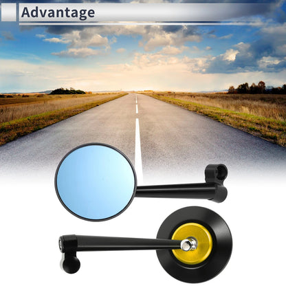 M8/M10 Rear View Mirrors Handlebar Gold Tone 1 Set for Motorcycle