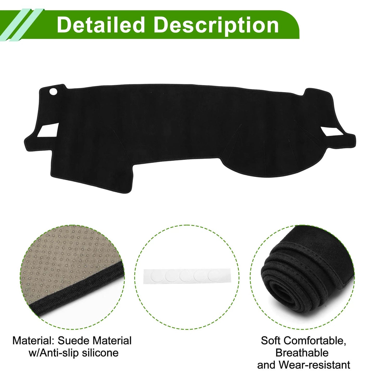 Dashboard Cover Mat for Subaru Outback (2005-2009) Sun Protector Black