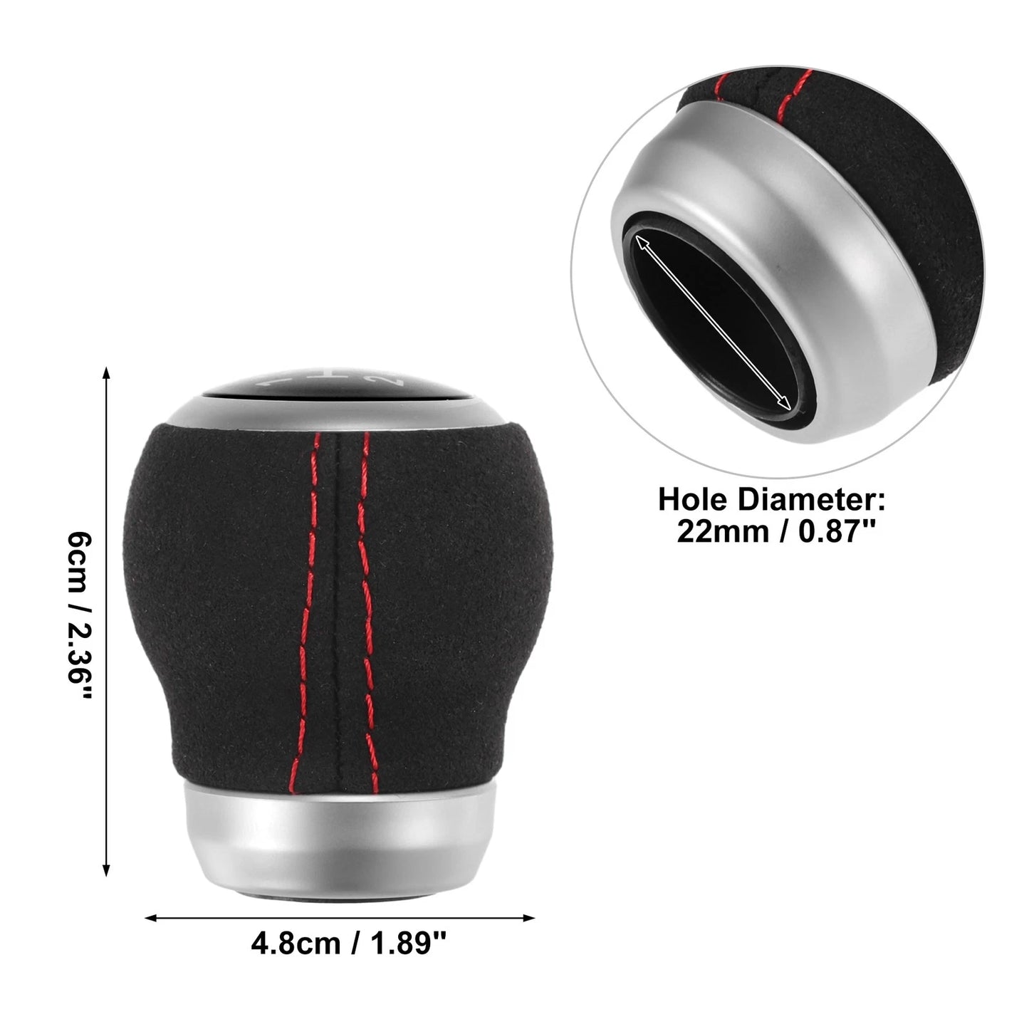 Suede Black 6 Speed Manual Gear Shift Knob for Subaru Impreza WRX STI (09-21)