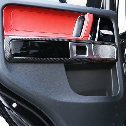 Real Carbon Fiber Inner Door Handle Frame Cover for Benz G500 G63 W464 2019-23