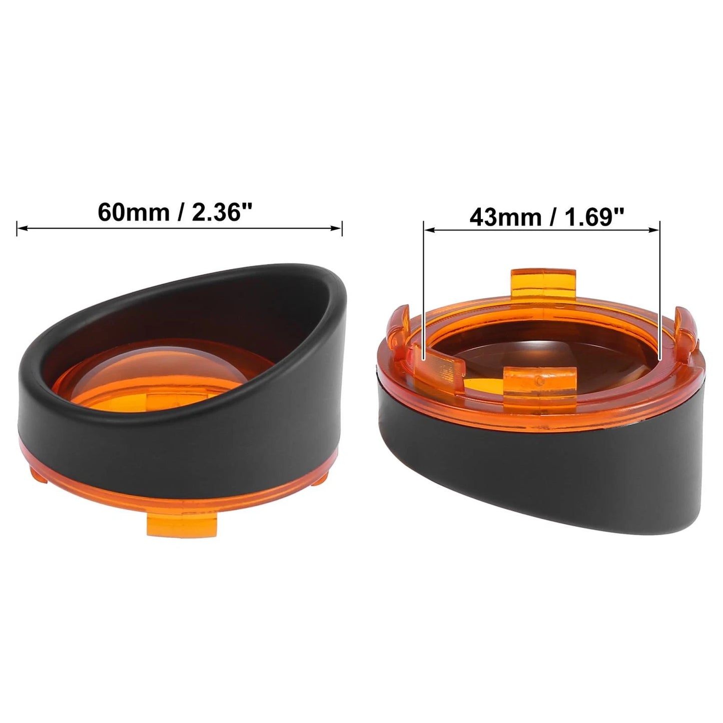 2 x Black Yellow Turn Signals Light Lens Covers for Harley-Davidson Touring