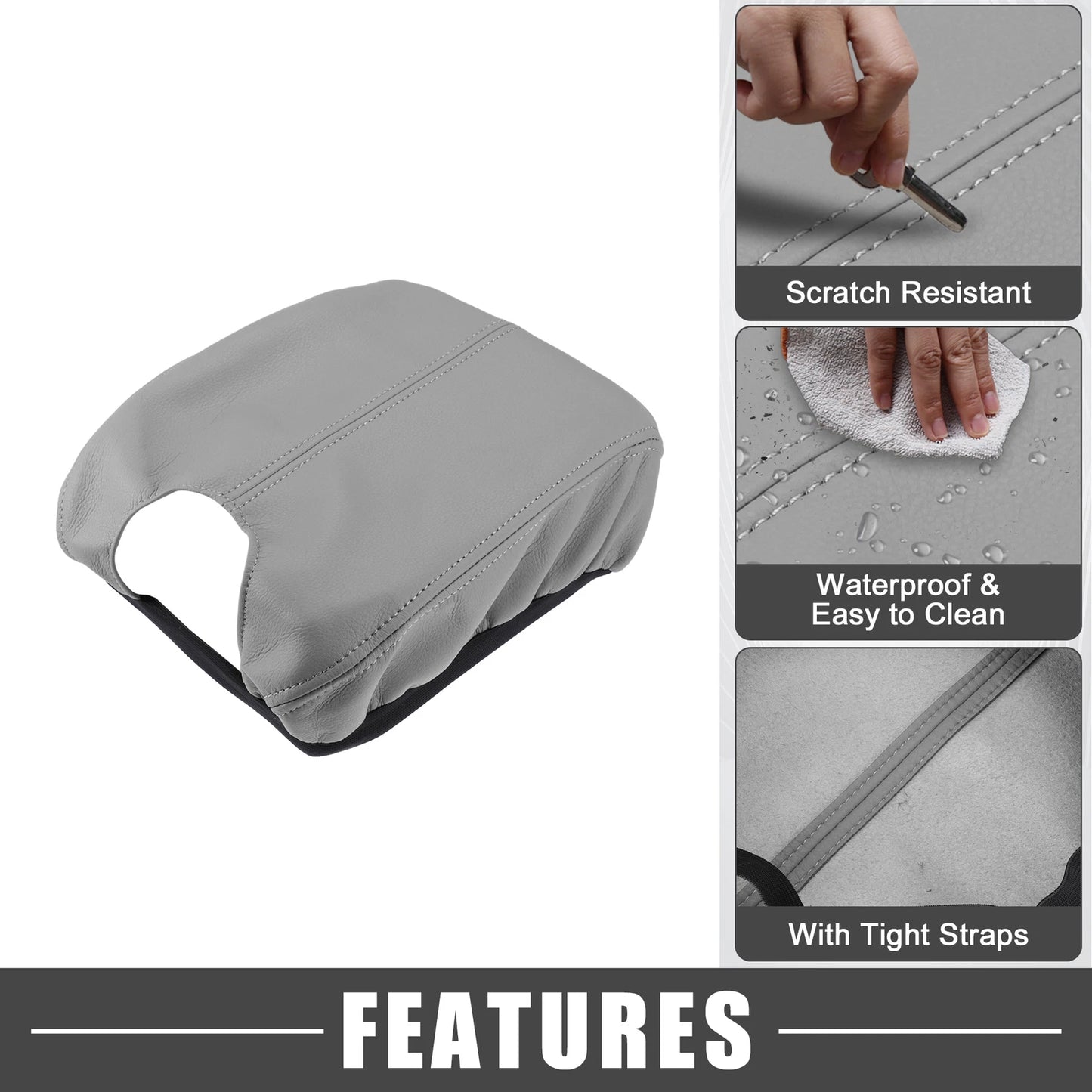 Center Console Armrest Cover for Honda Accord (2008-2012) Gray