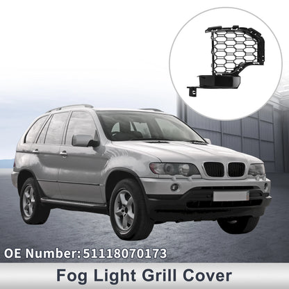 Front Left Fog Light Grill for BMW X5 2019-2022 (1 x Black)