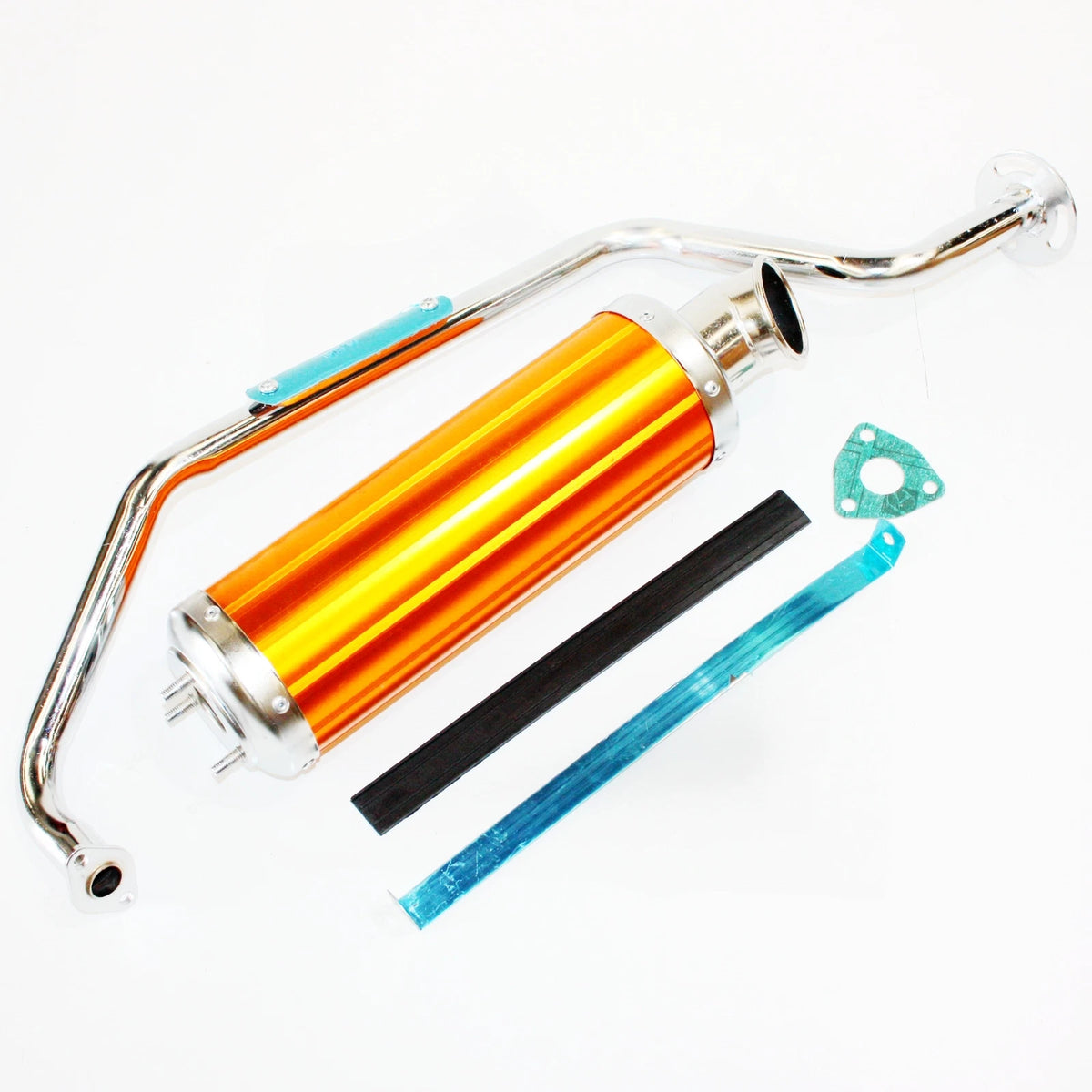Exhaust Pipe + Gold Alloy Muffler for GY6 150cc 200cc ATV Dune Buggy