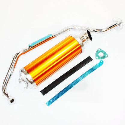 Exhaust Pipe + Gold Alloy Muffler for GY6 150cc 200cc ATV Dune Buggy