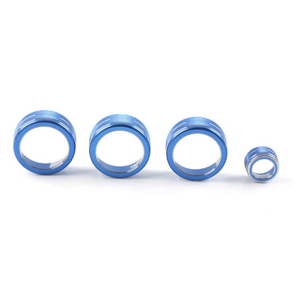 4pcs AC Climate Control Knob Ring Covers for Honda Civic (2022 - Present) Blue