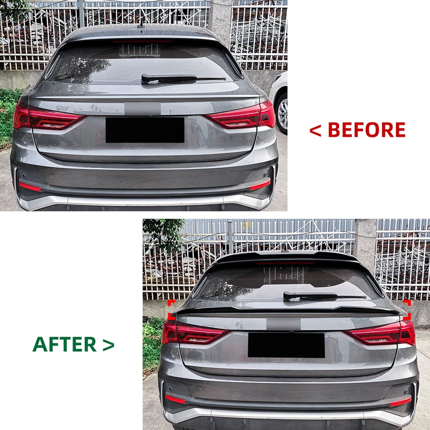 Rear Spoiler Lip for Audi Q3 Sportback (2019-2024) Gloss Black