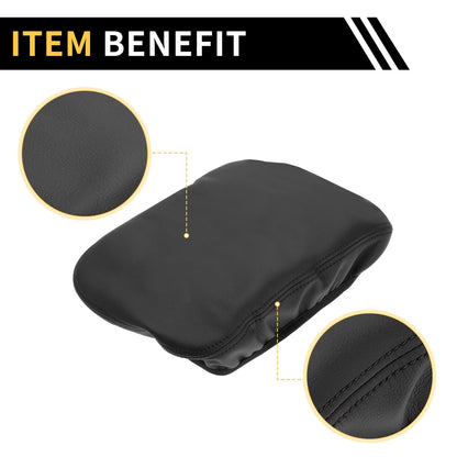 Center Console Cover for GMC Canyon Microfiber Leather Anti-Scratch Black